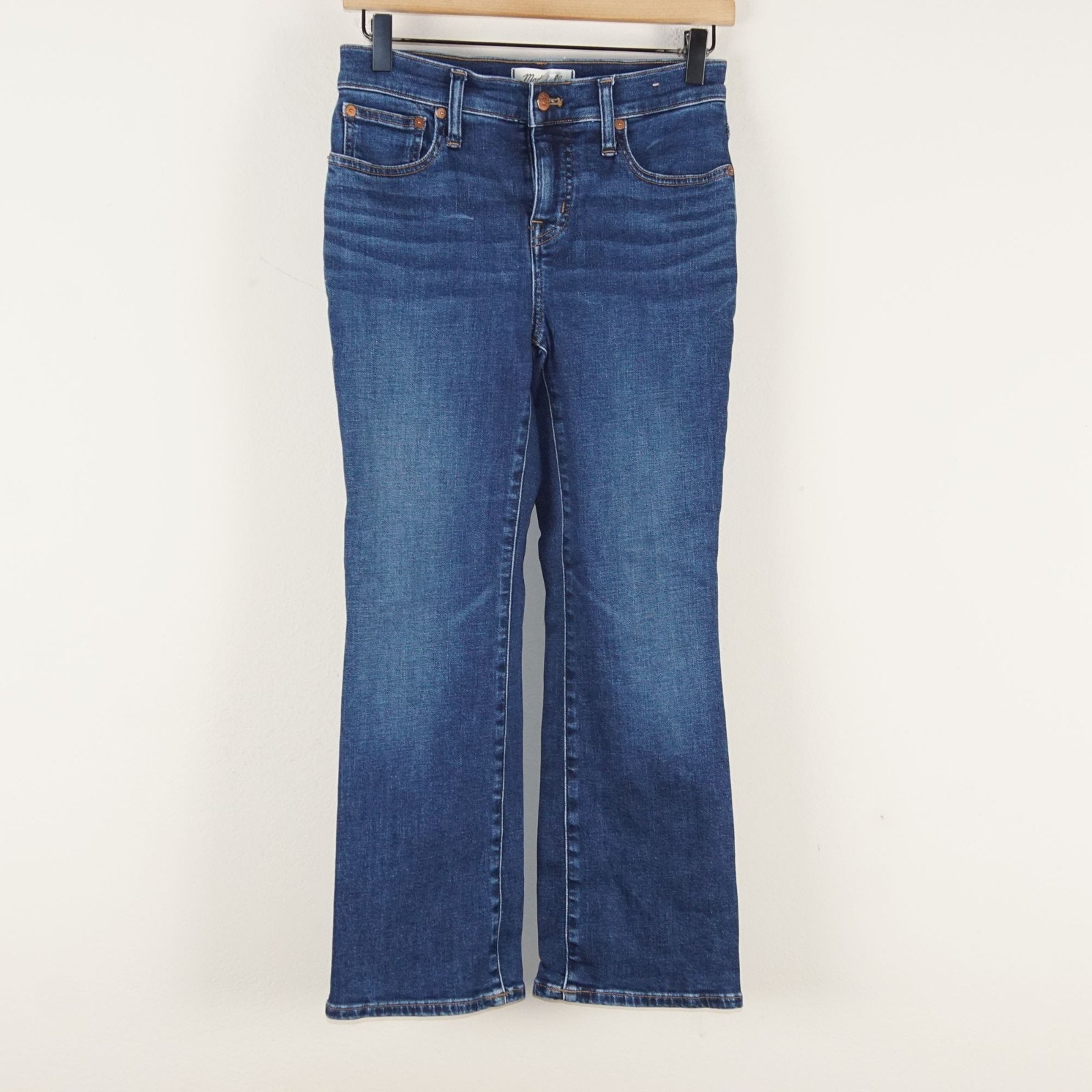 Madewell Mid Rise Kick Out Blue Crop Jeans Womens Sz 26 Petite